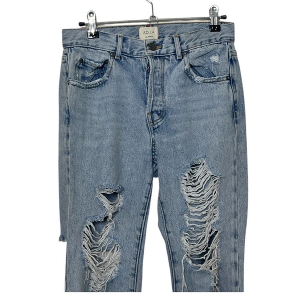 AO.LA by Alice and Olivia Jeans 25 Light Indigo Distressed Split‎ Hem Denim - Picture 3 of 14